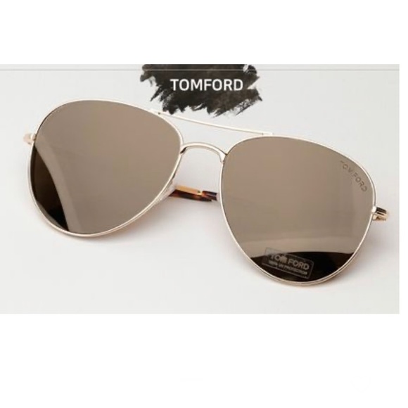 Tom Ford Accessories - Tom FORD TF723-k brown & gold mirrored aviator oversized unisex sunglasses EUC